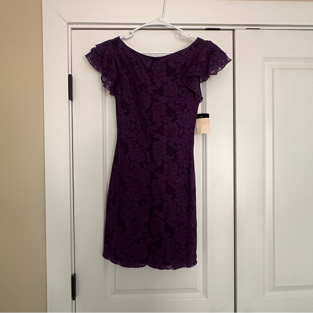 Steve Madden Deep Purple Mini Lace Dress
